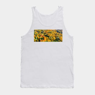 Aerial panoramic view of vibrant colorful autumn forest Tank Top